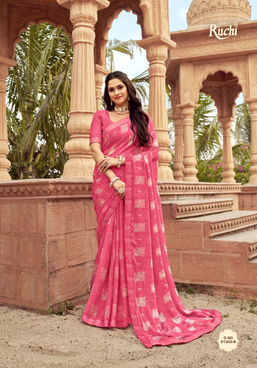 Simayaa 23 By Ruchi Daily Wear Chiffon Printed Sarees Wholesale Shop In Surat
